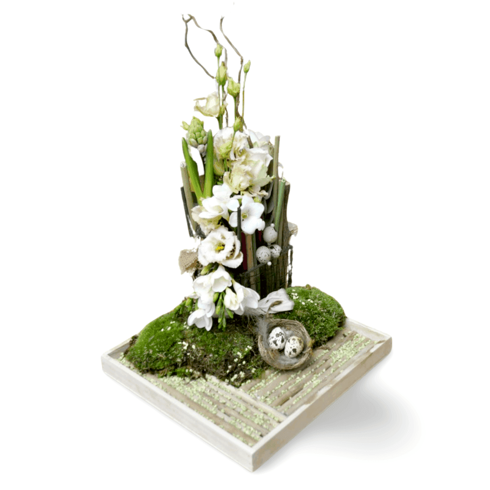 Lentedecoratie met gestabiliseerde bloemen