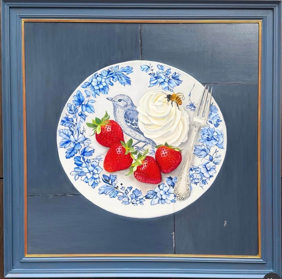 Aardbeien met slagroom